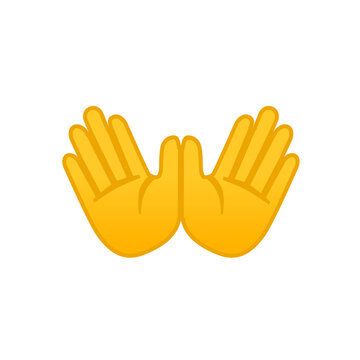 Open Hands Emoji Palms Facing Up Yellow Illustration