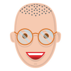 Obraz premium Flat smiling man with glasses