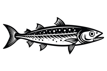 Fototapeta premium mackerel silhouette line art vector illustration