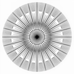 Obraz premium minimalist geometric mandala design with radial symmetry in blue and white