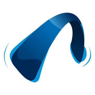 Blue headphone entertainment icon