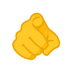 Yellow hand pointing forward with index finger cartoon vector illustration © Beant