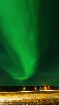 Laugarbakki - Aurora Borealis - northern llights - polar lights - Polarlicht - Iceland - Island - timelapse - zeitraffer