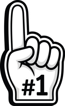 Number one gesture with a foam finger hand illustration