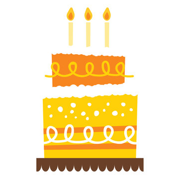 Yellow birthday cake