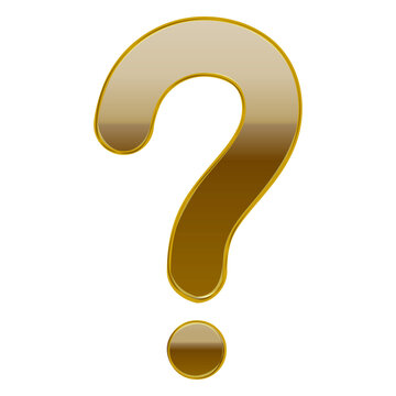 Gold gradient 3d question mark