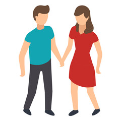 Obraz premium Couple hand in hand illustration
