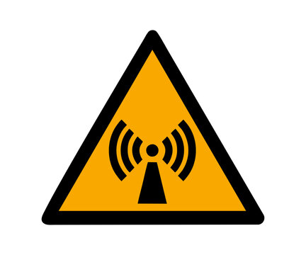ISO 7010 W005 Warning. Non-ionizing radiation sign  illustration on transparent background. 