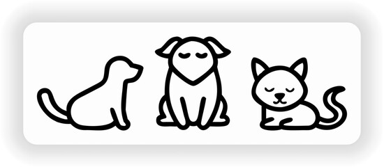 Fototapeta premium Modern Pet Logo Set with Simple Line Art Dogs and Minimal Design