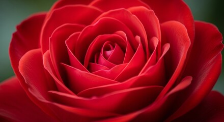 Naklejka premium A beautiful macro closeup of a single red rose in bloom captures the romantic essence of nature and floral beauty, making it a perfect valentine gift symbolizing love
