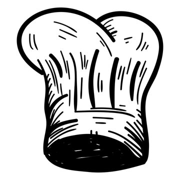 Chef toque hat hand drawn