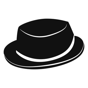 Pork pie hat flat icon