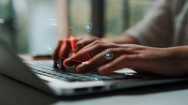 Cybersecurity threat alert protects data. Cyber security threat alert prevents access, alert warns breach, defends system, and cyber security threat alert identifies risk. Marrow
