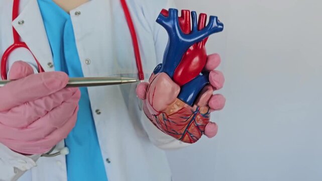 Explaining the human heart model with a focus on structure and function in a medical setting