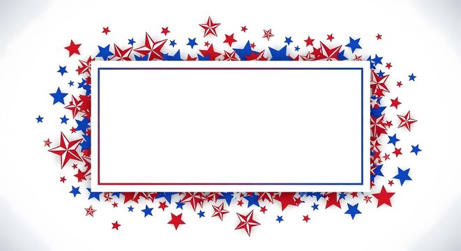 Memorial day tribute with patriotic star frame background