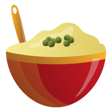 Mashed potatoes bowl illustration