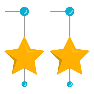 Star drop dangle earrings vector