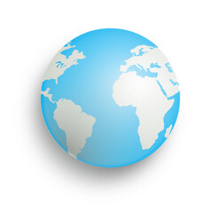 Fototapeta premium Earth drop shadow icon