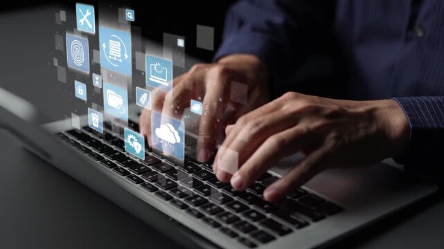 Data recovery icons show backup, data recovery process, and secure restoration. Data recovery ensures system reliability, data recovery protection, and information access. Funnel