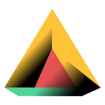 Triangle pyramid 3d illustration