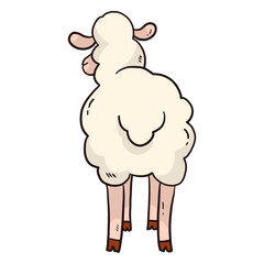 Cute sheep hoof wool lamb tail flat © Vexels