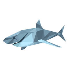 Shark tail fin tooth low poly © Vexels