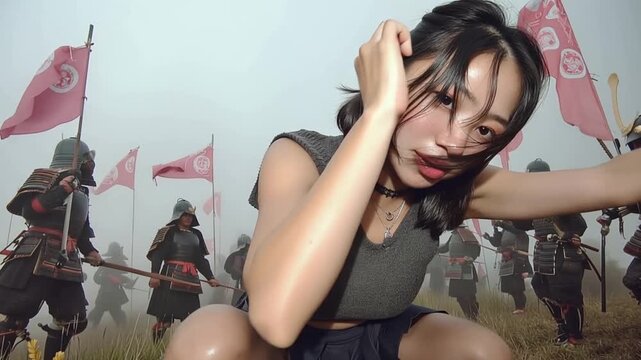ヘッドホンをつけた女性DJのパフォーマンス
ダンスミュージックをプレイする女性DJ
