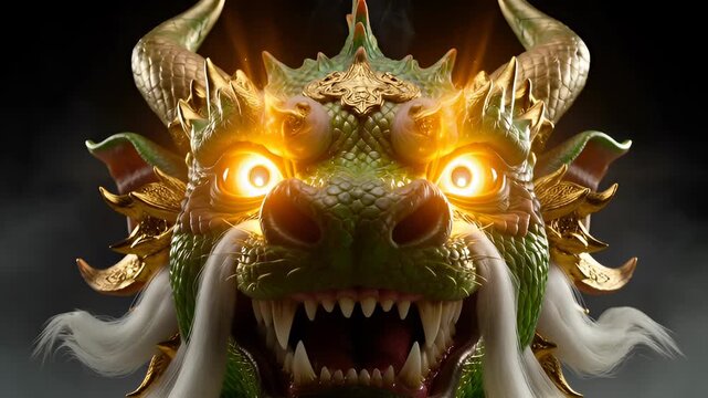 dragon head in the night