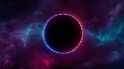 Obraz premium Cosmic void glows within swirling nebula a vibrant futuristic digital art concept of deep space beauty