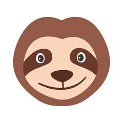 Muzzle sloth head flat sticker © Vexels