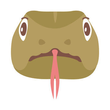 Snake head  forked tongue flat sticker