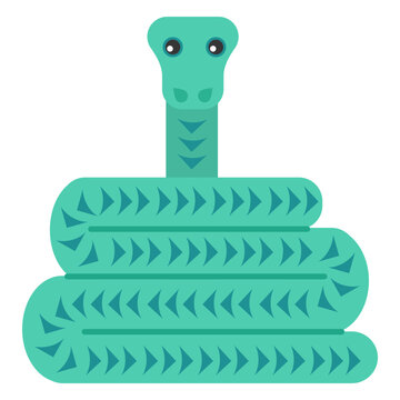 Snake reptile twisting long flat rounded geometric