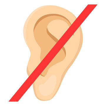 Ear deafness earlobe sign illustration