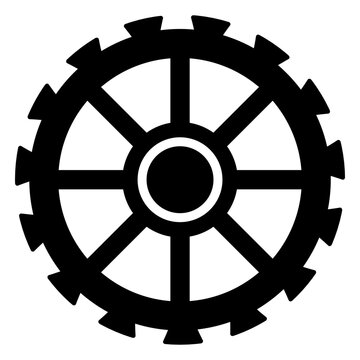 Gear wheel pinion hole gear cogwheel detailed silhouette
