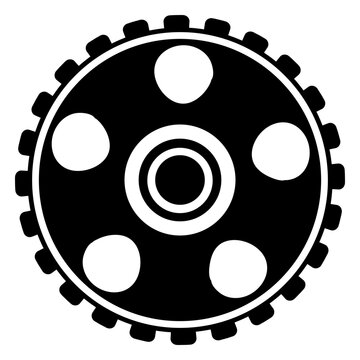 Gear gear wheel cogwheel pinion hole detailed silhouette