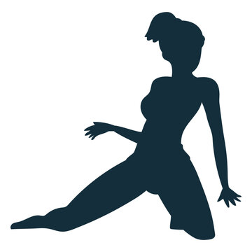 Gymnast flexibility acrobatics performance exercise silhouette