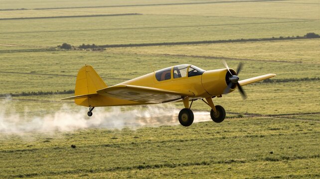 Crop Duster Over Farmland
