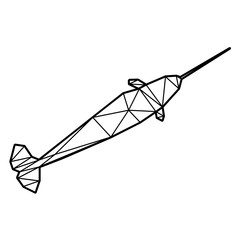 Narwhal top view polygonal © Vexels