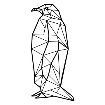 Penguin side view polygonal