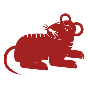 Rat mouse tail chinese astrology silhouette