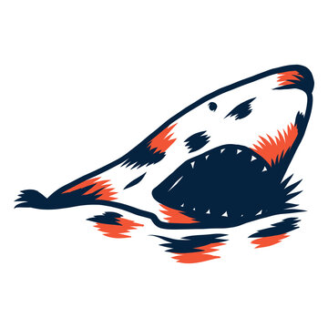 Shark open jaws duotone