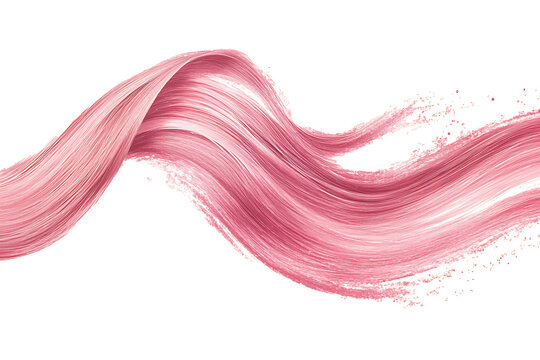 Rose pink hair dye swatch in thick ribbon stroke with subtle shimmer 