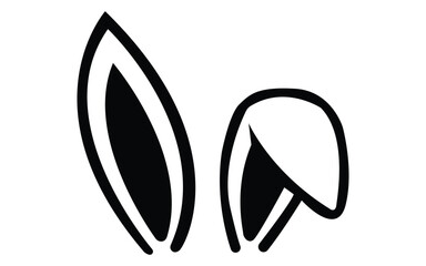 Bunny ears icon isolated on white background with minimalist outline design vector © Sima