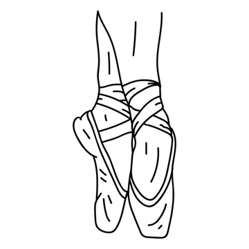 Ballet pointe shoe ribbon foot leg ankle stroke