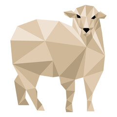 Sheep lamb ear wool hoof low poly © Vexels