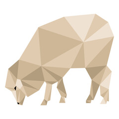 Sheep lamb wool ear hoof low poly © Vexels