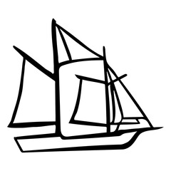 Stroke sailing ship © Vexels