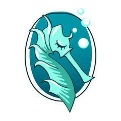 Naklejka premium Cute seahorse stylish