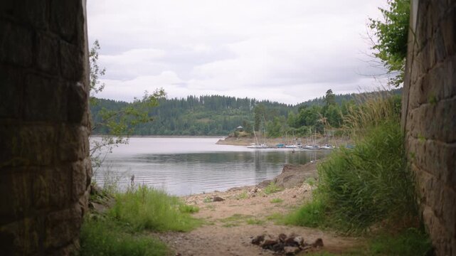 Schluchsee Blackforest Schwarzwald Germany on cloudy day