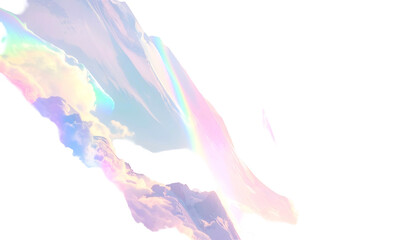 Obraz premium Abstract iridescent light streams over fluffy, cloud-like formations